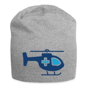 Icône de ligne d’hélicoptère médical Vecteur d’ambulance aérienne - Bonnet en jersey - gris chiné - Devant