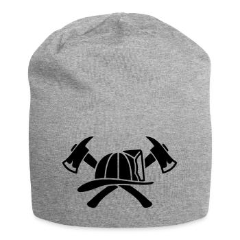 Firefighter Helmet Aexte Silhouette - Jersey Beanie - heather grey - Front