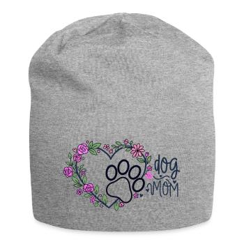 Maman du Chien Cœur de Fleurs - Bonnet en jersey - gris chiné - Devant