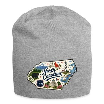 North Carolina Tar Heel State Vintage Sticker - Jersey Beanie - heather grey - Front