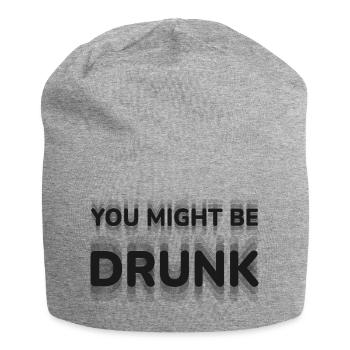 You Might Be Drunk Optical Illusion Typography Fun - Jersey Beanie - heather grey - Front