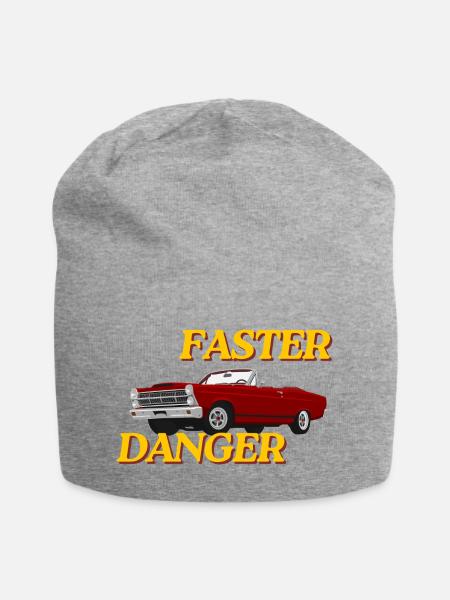 Faster Danger – Retro Muscle Car Vintage Cabrio. - Jersey-Beanie - Grau meliert