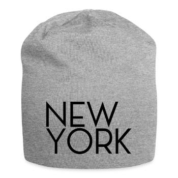 New York - Jersey-Beanie - Grau meliert - Vorne