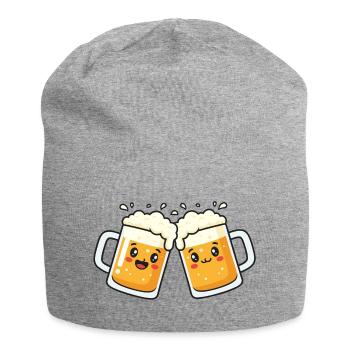 Prost Mahlzeit – Bierkrüge Wiesen Bierfest - Jersey-Beanie - Grau meliert - Vorne