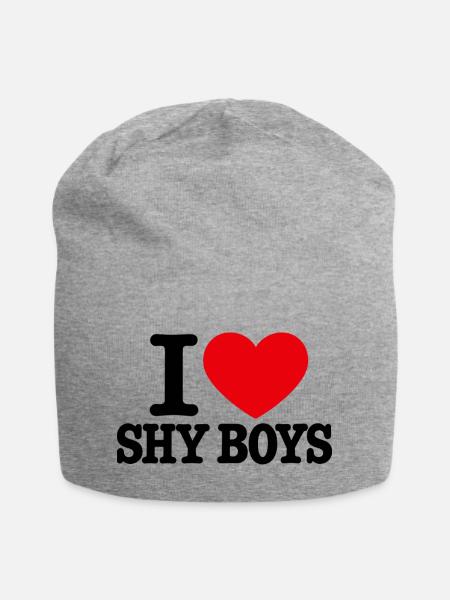 I Love shy boy - Jersey-Beanie - Grau meliert