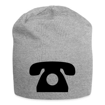 Telefon - Jersey-Beanie - Grau meliert - Vorne