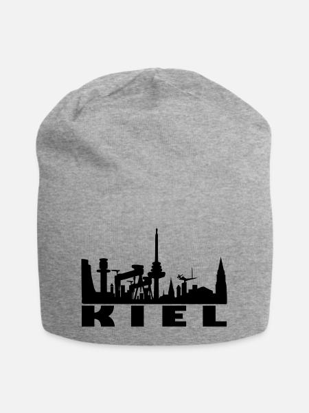 skyline kiel - Jersey-Beanie - Grau meliert