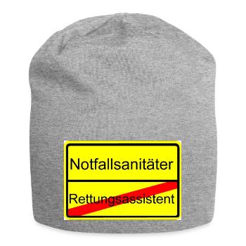 Vom Rettungsassistent zum Notfallsanitäter - Jersey-Beanie - Grau meliert - Vorne