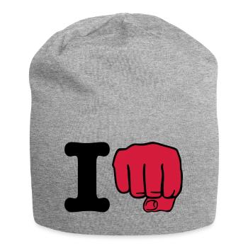 i Punch | ich schlage | ich boxe | Boxing | Karate - Jersey Beanie - heather grey - Front
