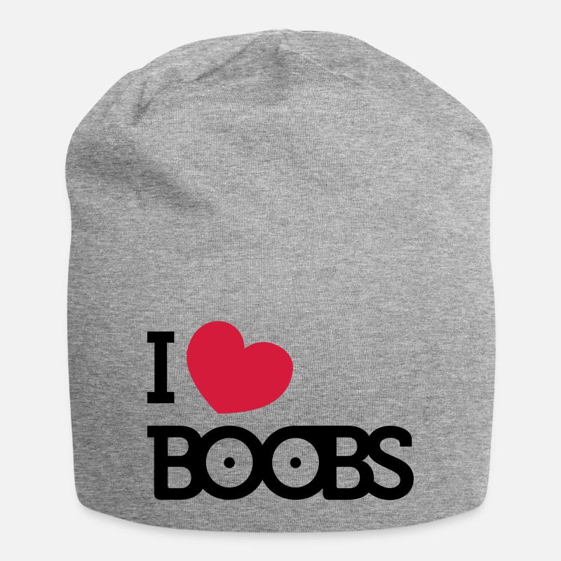 J'aime seins - Bonnet en jersey - gris chiné