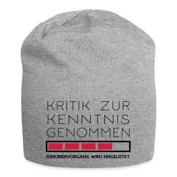 Nicht kritikfähig - Jersey-Beanie - Grau meliert - Vorne