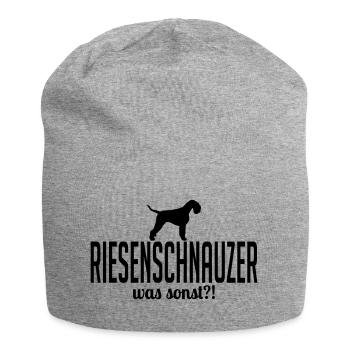 RIESENSCHNAUZER was sonst Hundespruch Wilsigns - Jersey-Beanie - Grau meliert - Vorne