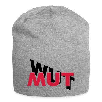 Mut hilft gegen Wut - Jersey-Beanie - Grau meliert - Vorne