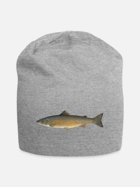 Lachs - Jersey-Beanie - Grau meliert