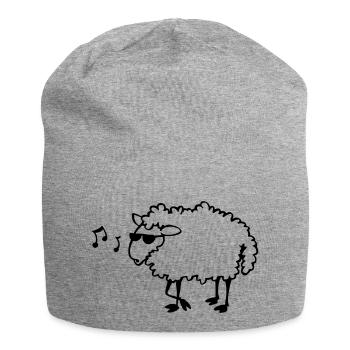 Bespectacled sheep - Jersey Beanie - heather grey - Front
