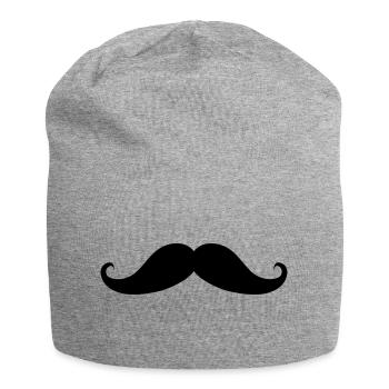 Schnurrbart - Jersey-Beanie - Grau meliert - Vorne