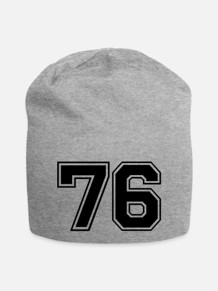 76 - Jersey-Beanie - Grau meliert