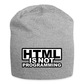 HTML is NOT Programming - Jersey Beanie - heather grey - Front