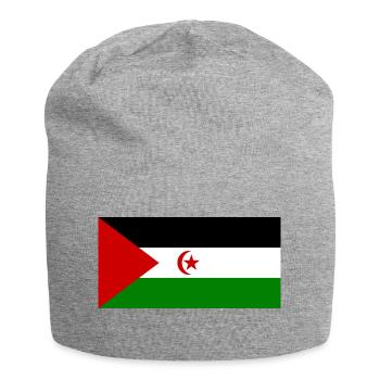 Westsahara-Flagge - Jersey-Beanie - Grau meliert - Vorne