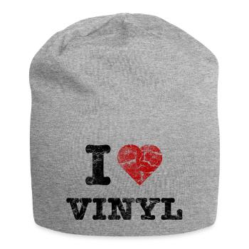 i_love_vinyl_vintage - Jersey-Beanie - Grau meliert - Vorne