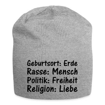 Geburtsort Rasse Politik Religion - Bonnet en jersey - gris chiné - Devant