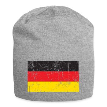 Deutschland Flagge mit Vintage-Effekt - Jersey-Beanie - Grau meliert - Vorne