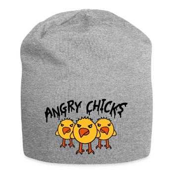 Angry Chicks - Jersey-Beanie - Grau meliert - Vorne