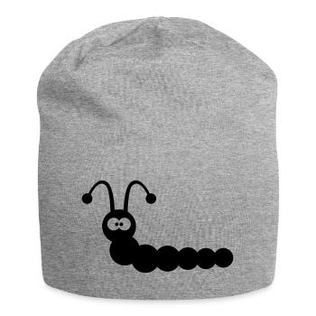 Lustiger Wurm - Jersey-Beanie - Grau meliert - Vorne
