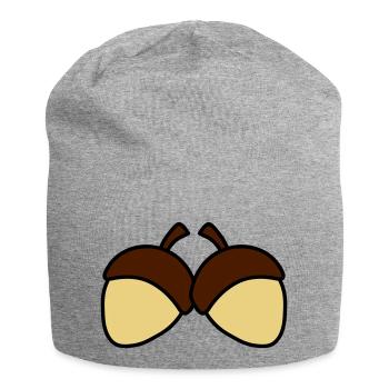 Nuts - Jersey-Beanie - Grau meliert - Vorne