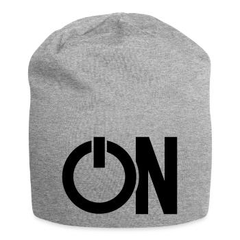 switch on switch mode press symbol sign - Jersey Beanie - heather grey - Front