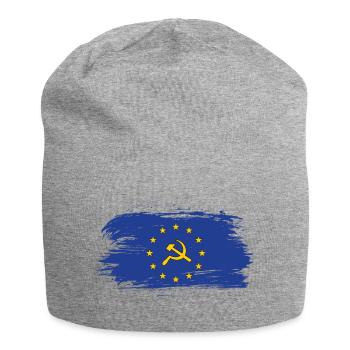 Europa Flagge mit Hammer und Sichel / Geschenk - Jersey-Beanie - Grau meliert - Vorne