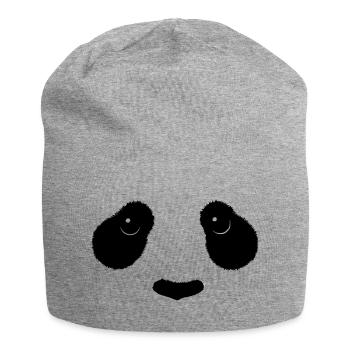KEIKO Panda BW bébé ours noir et blanc coloré Aisa - Bonnet en jersey - gris chiné - Devant