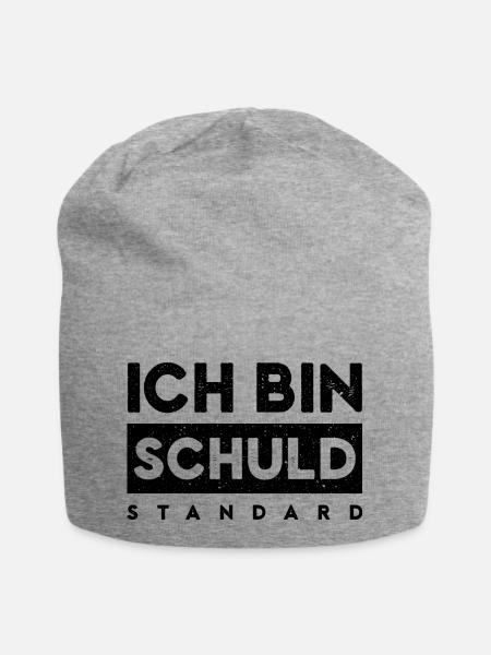 Ich bin schuld Standard - Jersey-Beanie - Grau meliert