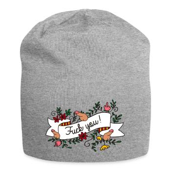Fuck you - Jersey-Beanie - Grau meliert - Vorne