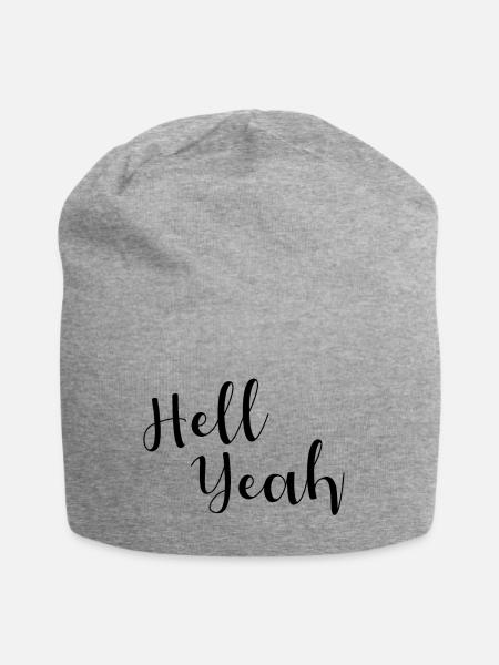 Hell yeah lettering - Jersey Beanie - heather grey