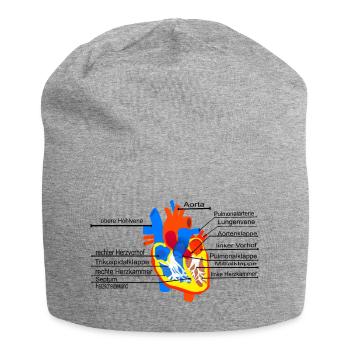 Coeur anatomique, Cor, - Bonnet en jersey - gris chiné - Devant