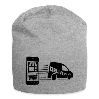 Online shopping and car delivery - Jersey Beanie - heather grey - Front