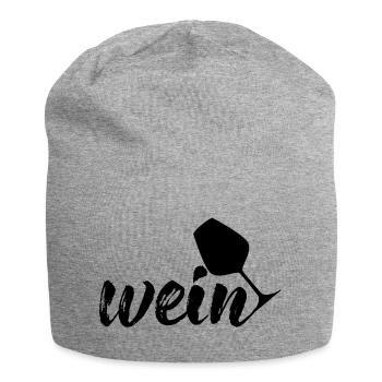Wein, schwarz - Jersey-Beanie - Grau meliert - Vorne