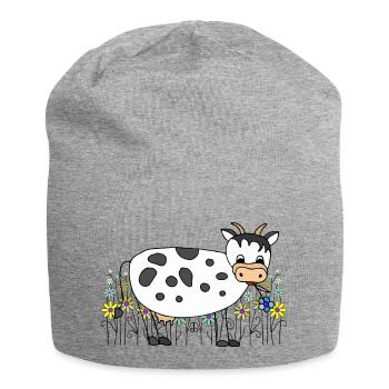 Kuh - Jersey-Beanie - Grau meliert - Vorne
