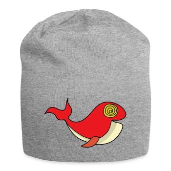 Whale with hypnotizing gaze - Jersey Beanie - heather grey - Front