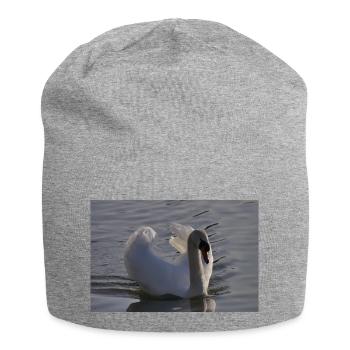 Schwan Poster - Jersey-Beanie - Grau meliert - Vorne