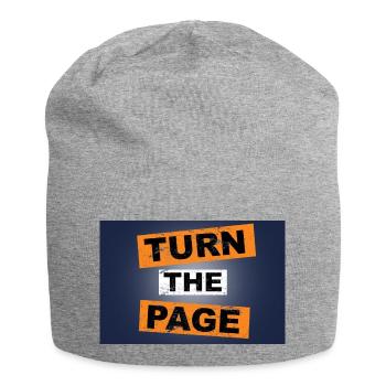 Tourner la page en disant lettrage - Bonnet en jersey - gris chiné - Devant