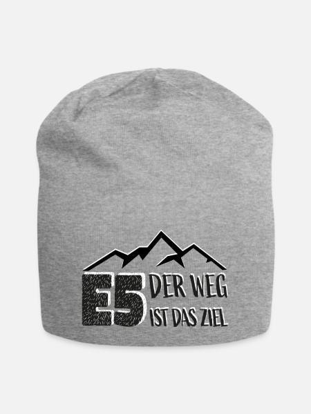 E5 Alpenüberquerung - Der Weg ist das Ziel - Jersey-Beanie - Grau meliert
