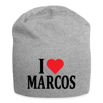 t-shirt J’aime Marcos t-shirt idée cadeau - Bonnet en jersey - gris chiné - Devant