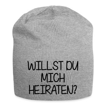 Willst du mich Heiraten? - Jersey-Beanie - Grau meliert - Vorne