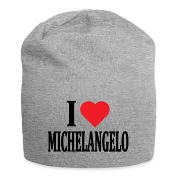T-Shirt Ich liebe Michelangelo T-Shirt Geschenkidee - Jersey-Beanie - Grau meliert - Vorne