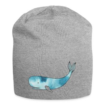 Watercolor Whale - Jersey-Beanie - Grau meliert - Vorne