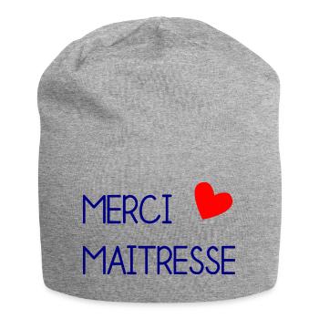 MAÎTRESSE. MAITRE. MERCI. MERCI MAÎTRESSE - Bonnet en jersey - gris chiné - Devant