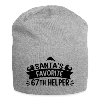 Santa's Favorite 67th Helper - Jersey Beanie - heather grey - Front