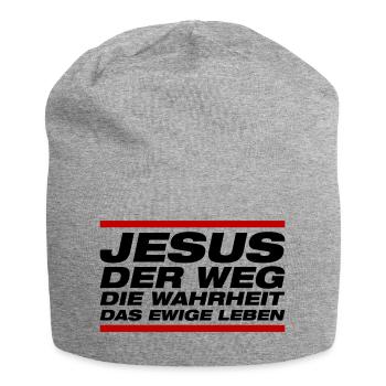 Jesus - Der Weg Die Wahrheit Das Leben - Jersey-Beanie - Grau meliert - Vorne
